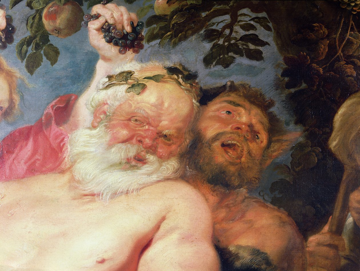 Den berusade Silenus med stöd av satyrer, ca 1620 (detalj) av Peter Paul Rubens