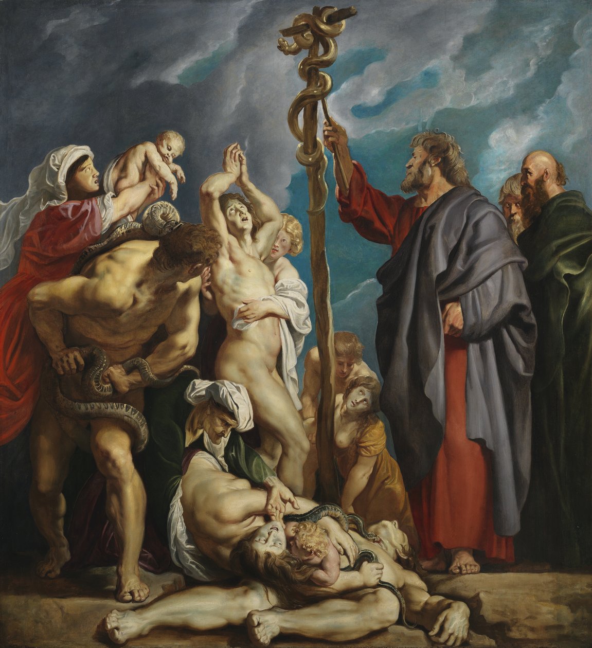 Moses and the Brazen Serpent, c.1609-10 (panel) av Peter Paul Rubens