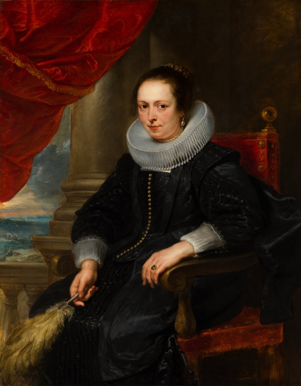 Portrait of a woman, possibly Clara Fourment (1593-1643) av Peter Paul Rubens