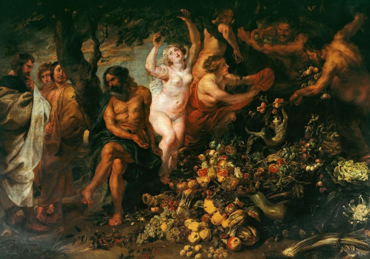 Pythagoras advocating vegetarianism av Peter Paul Rubens