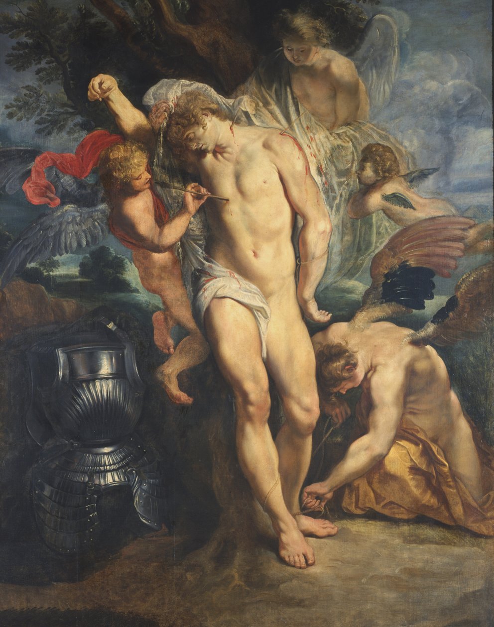 Saint Sebastian Tended by Angels, 1601-02 av Peter Paul Rubens