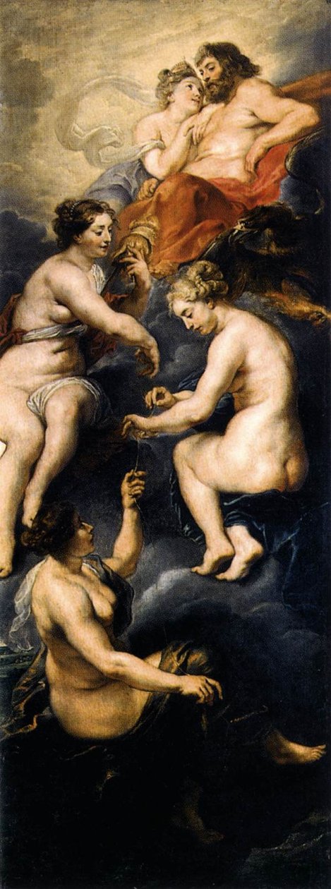 The Fates Spinning Maries Destiny av Peter Paul Rubens