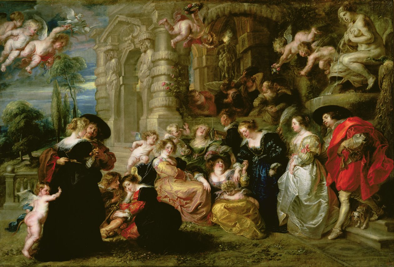 Bustani ya Upendo, c.1630-32 swed av Peter Paul Rubens