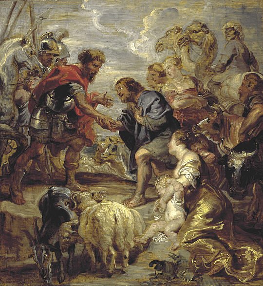 The Reconciliation of Jacob and Esau av Peter Paul Rubens