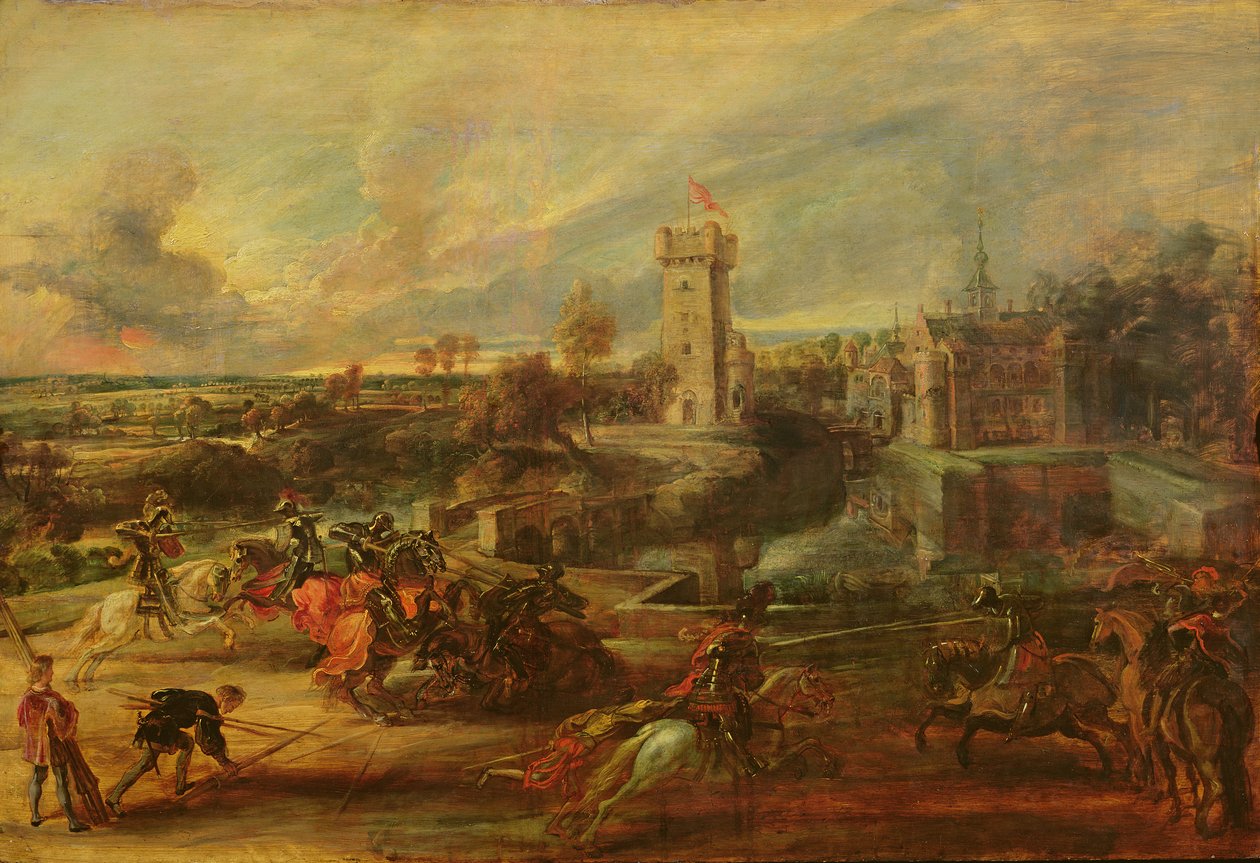 Turnering vid Steen slottets vallgrav av Peter Paul Rubens