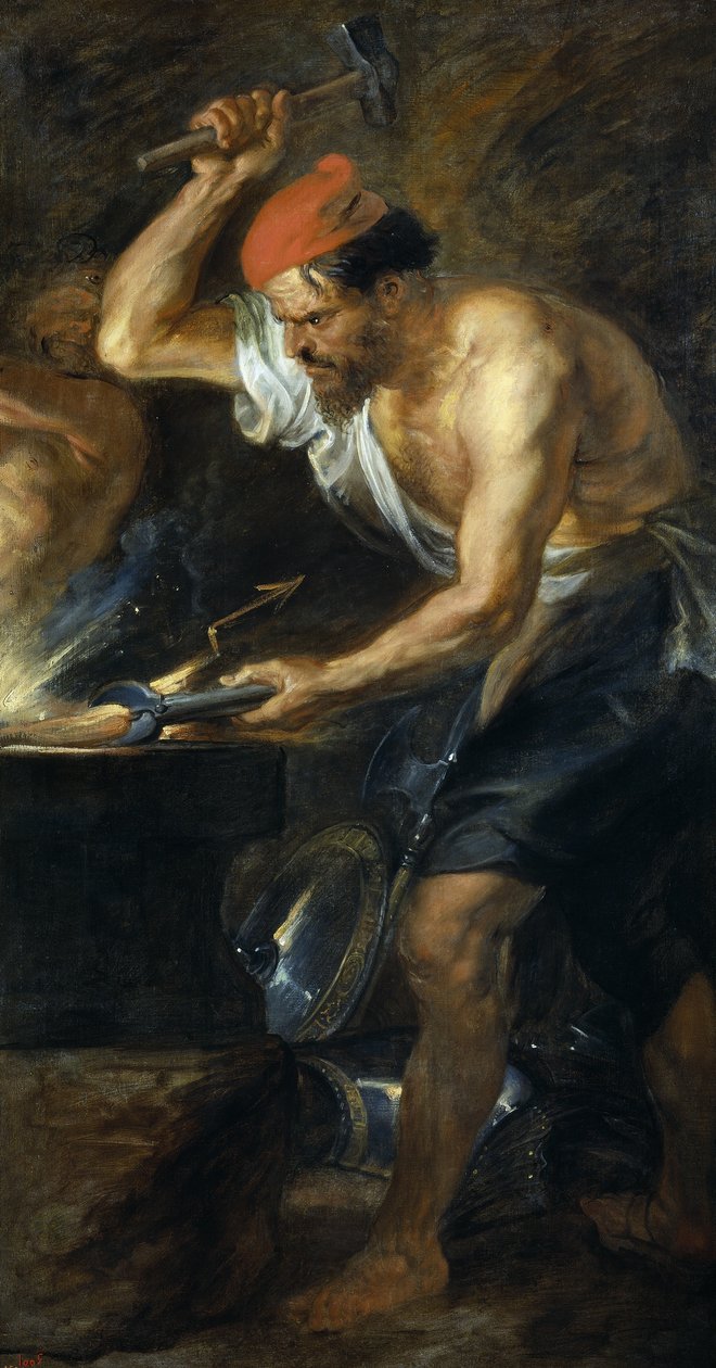 Vulcano forjando los rayos de Júpiter av Peter Paul Rubens