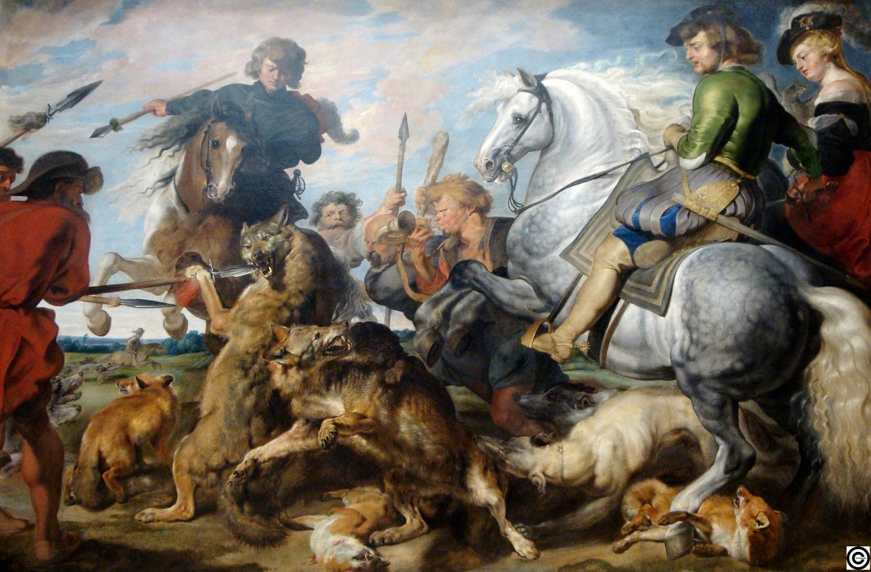 Wolf and Fox Hunt av Peter Paul Rubens