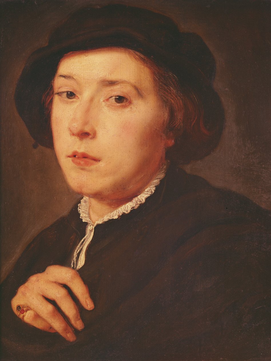 Ung man med svart hatt, 1615-18 av Peter Paul Rubens