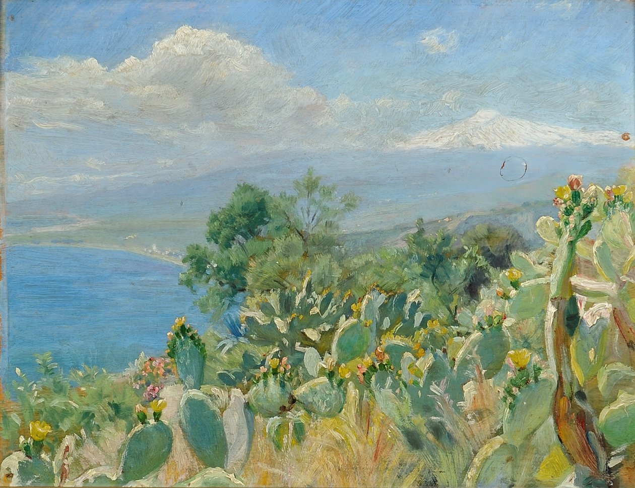 Blommande kaktusar nära Toarmina av Peder Severin Krøyer