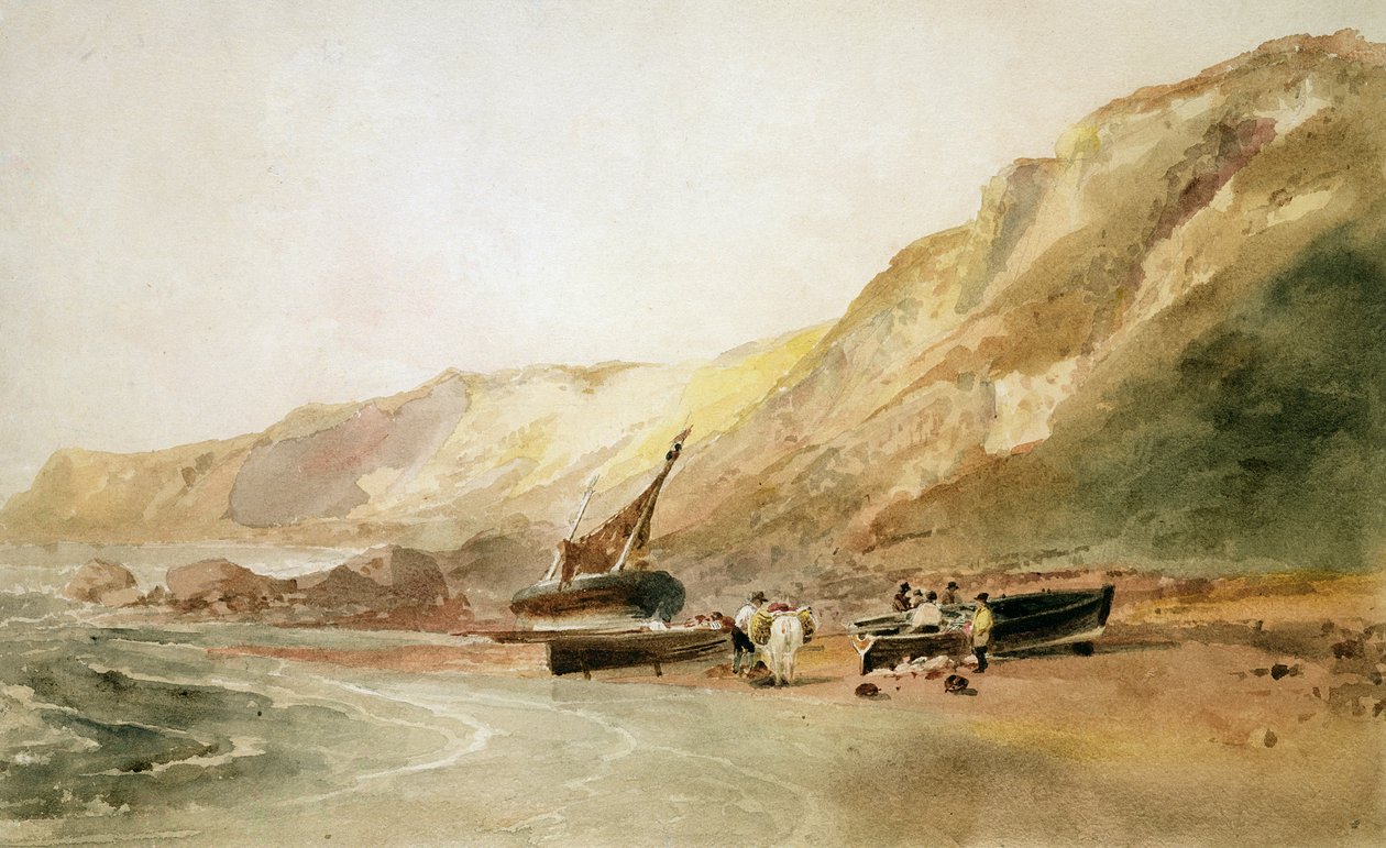 På kusten av Ventnor, Isle of Wight (wc på papper) av Peter de Wint