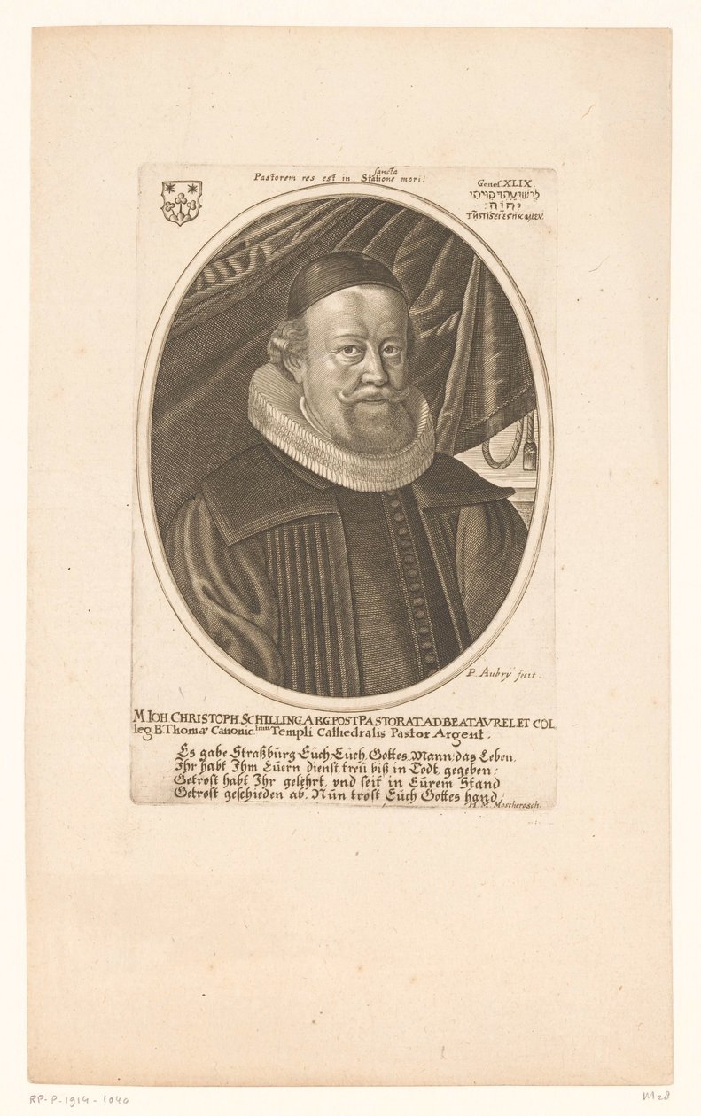 Porträtt av Johann Christoph Schilling av Peter Aubry (II)