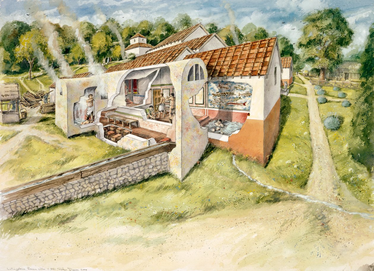 Lullingstone romersk villa, c4th century, c1990-2010 av Peter Dunn