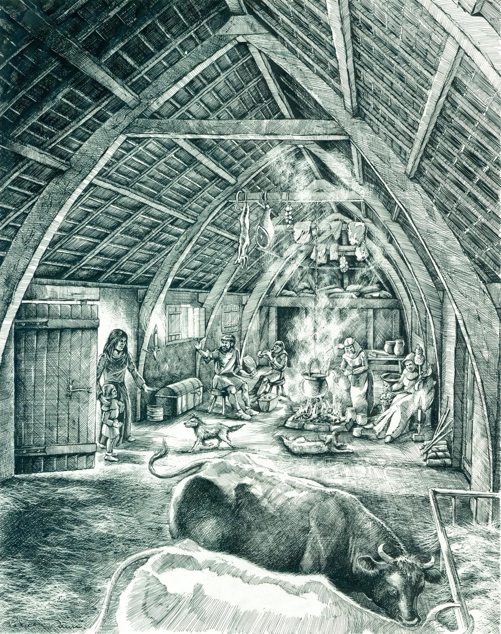 Medeltida bondehus, c13-1400-talet, c1980-2010 av Peter Dunn