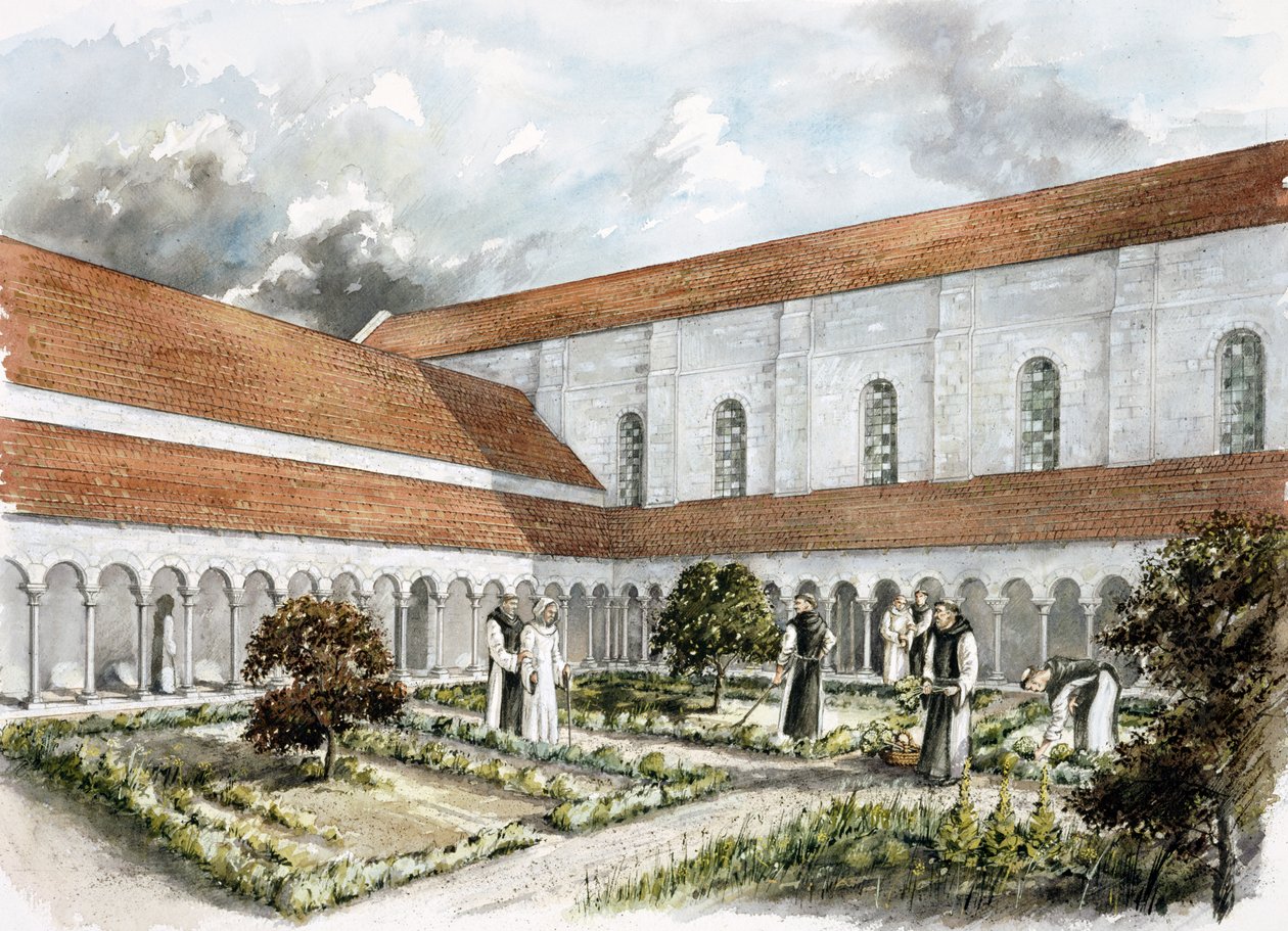 Rievaulx Abbey, mitten av 1200-talet, c1990-2010 av Peter Dunn
