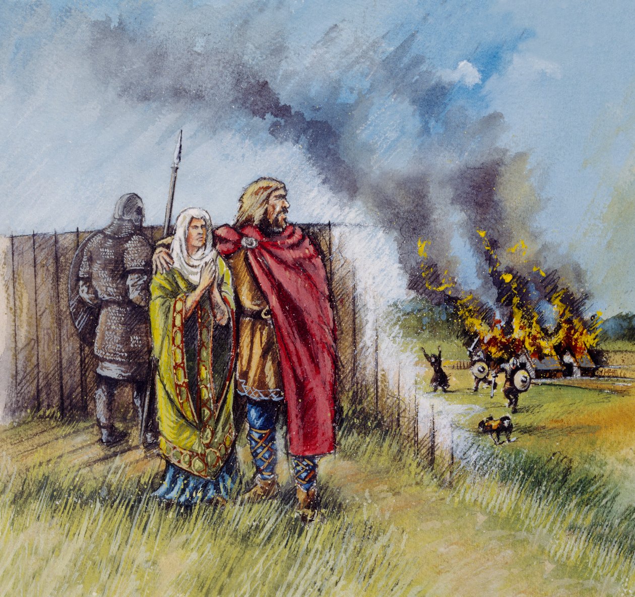 Saxisk man och kvinna, c800-talet, c1990-2010 av Peter Dunn