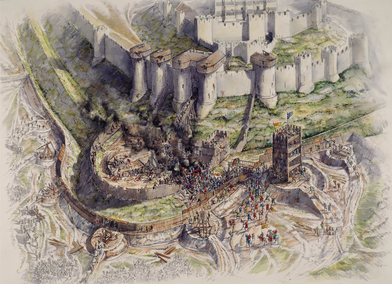 Belägringen av Dover Castle, Kent, 1216 c1995-c2006. av Peter Dunn