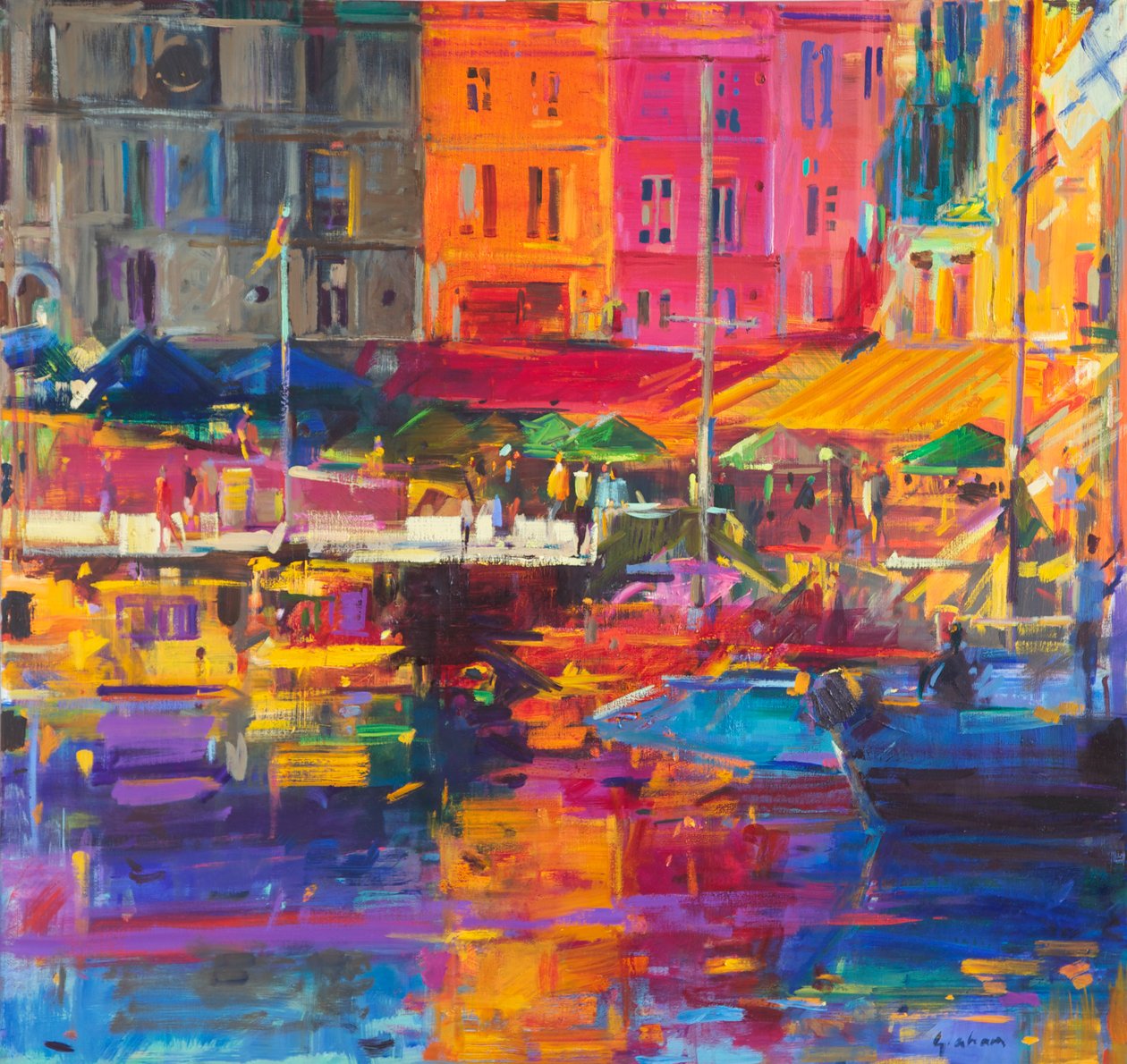 Honfleur Harbour, 2011 av Peter Graham (Contemporary)