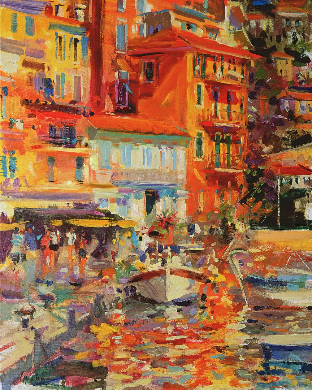 Reflections, Villefranche, 2002 av Peter Graham (Contemporary)