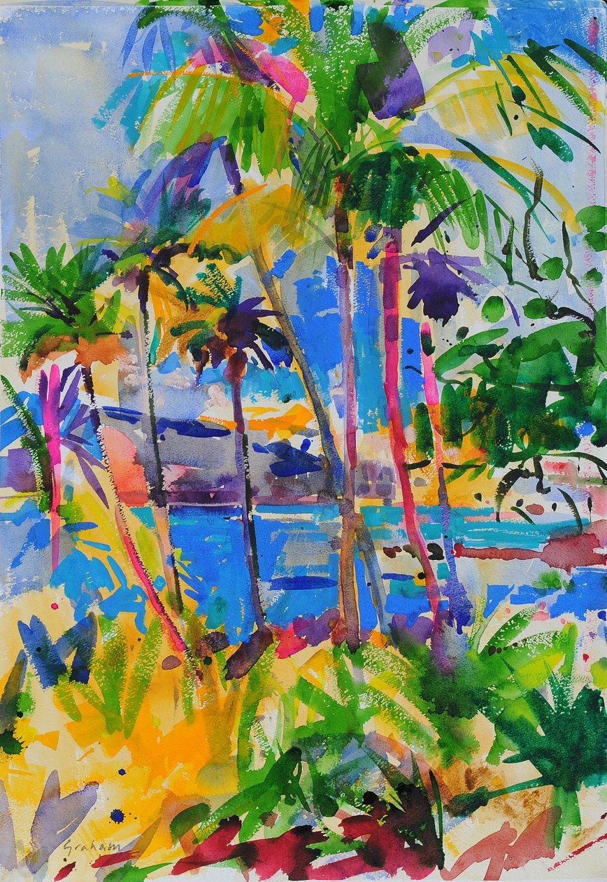 Maui Aloha, 2023 (akvarell) av Peter Graham
