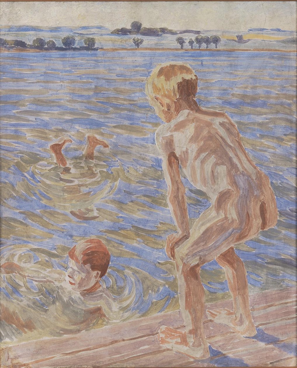 Badande pojkar. Fåborg Fjord av Peter Hansen