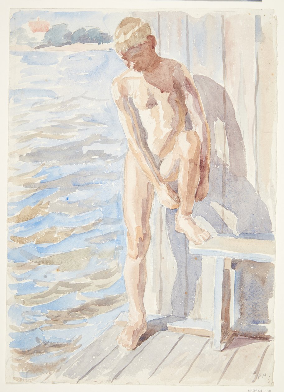 Pojke efter badet av Peter Hansen