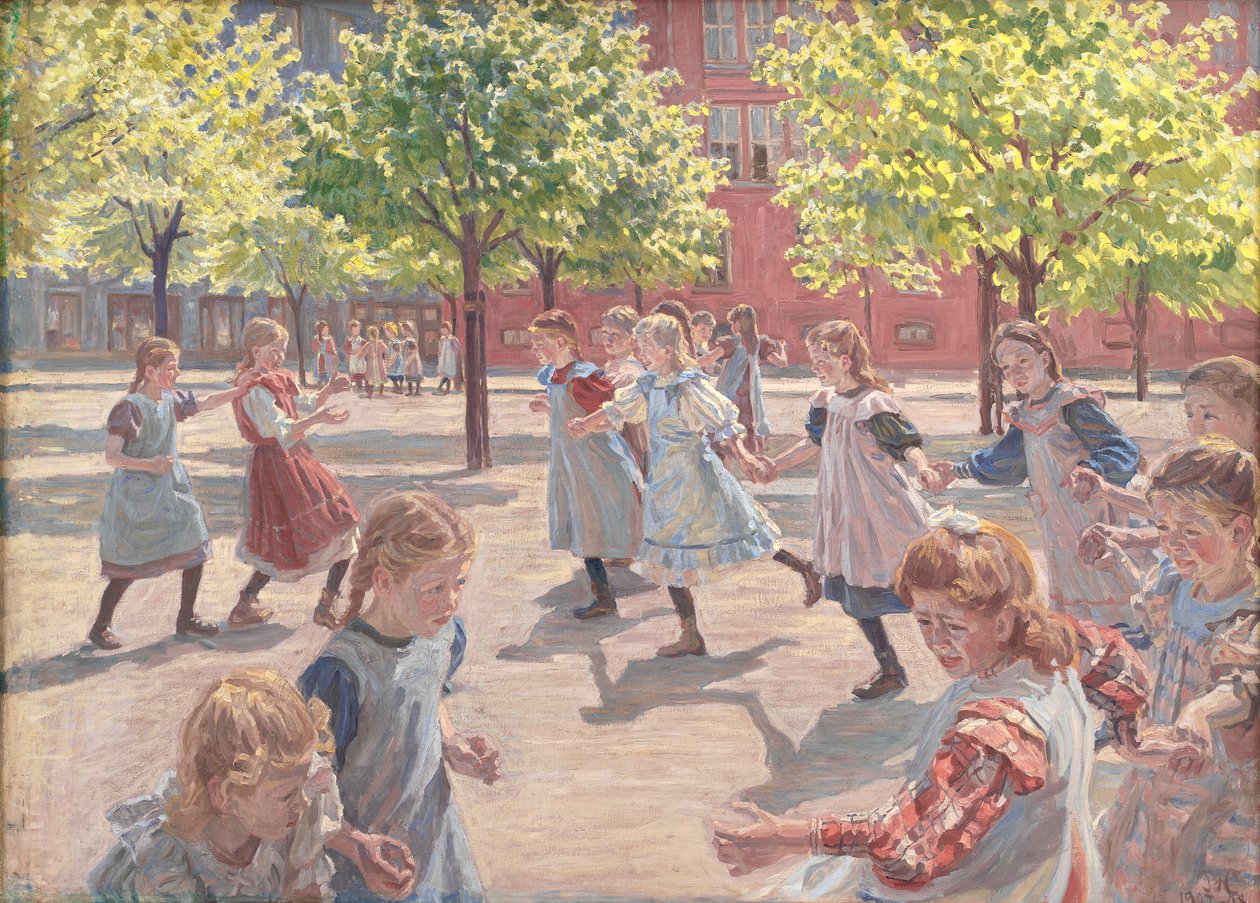 Lekande barn, Enghave Square av Peter Hansen