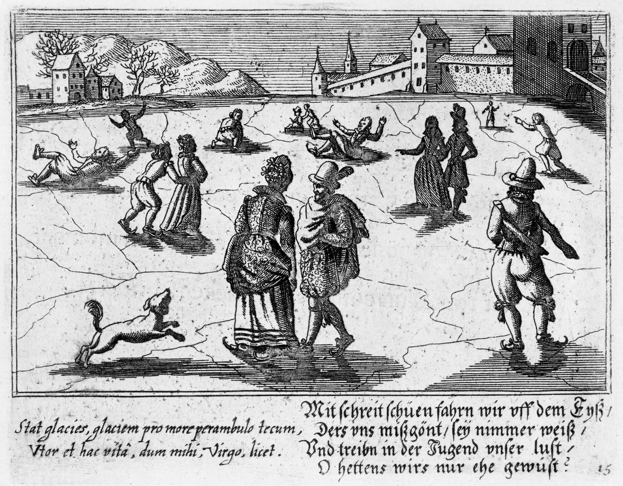 Par som åker skridskor, ca 1650 av Peter I Rollos