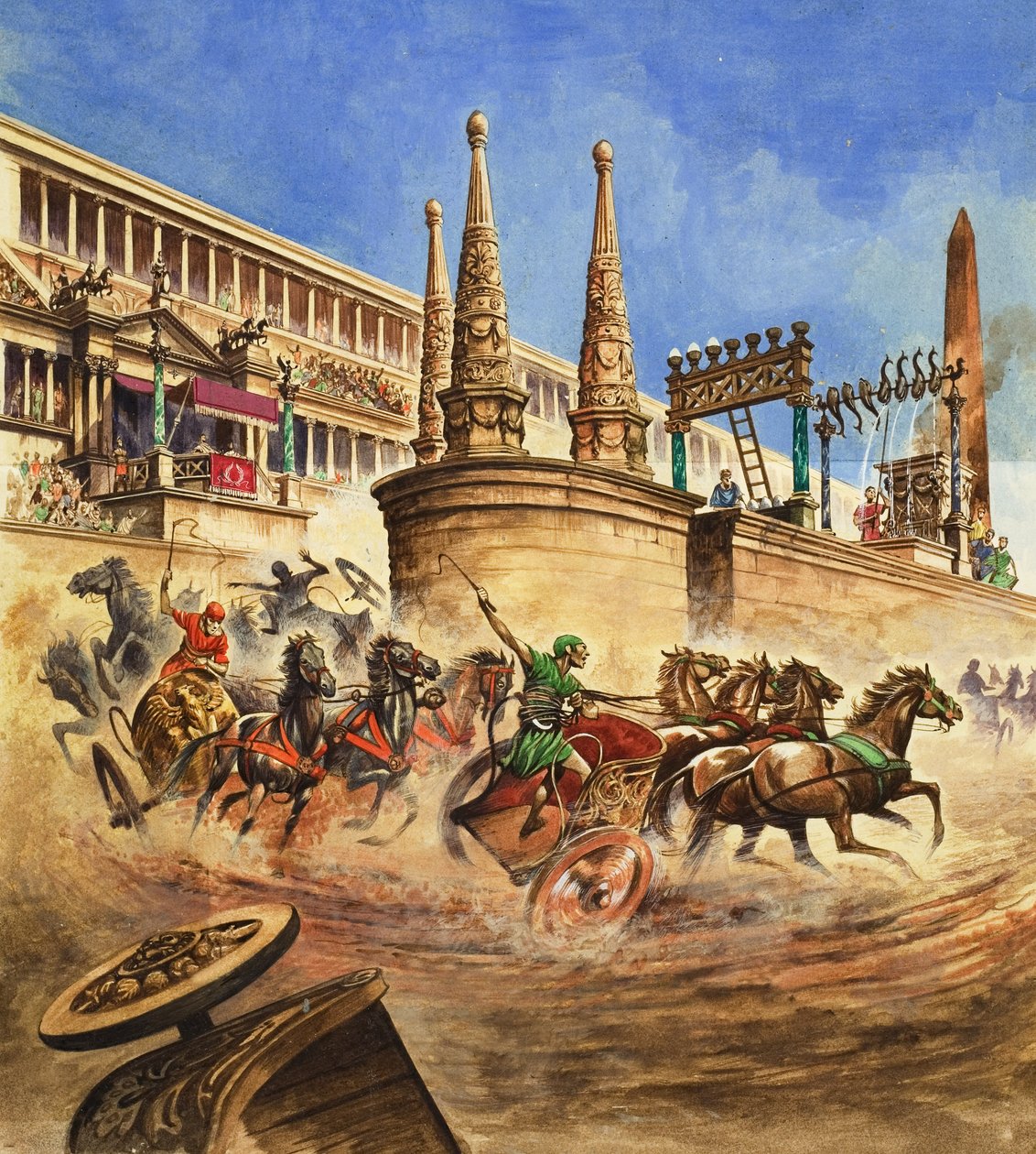 Chariot Race (gouache på papper) av Peter Jackson
