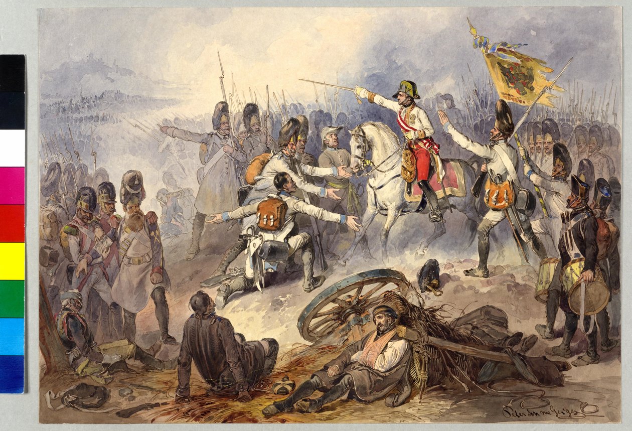 Slaget vid Stockach 1799 (akvarell) av Peter Johann Nepomuk Geiger