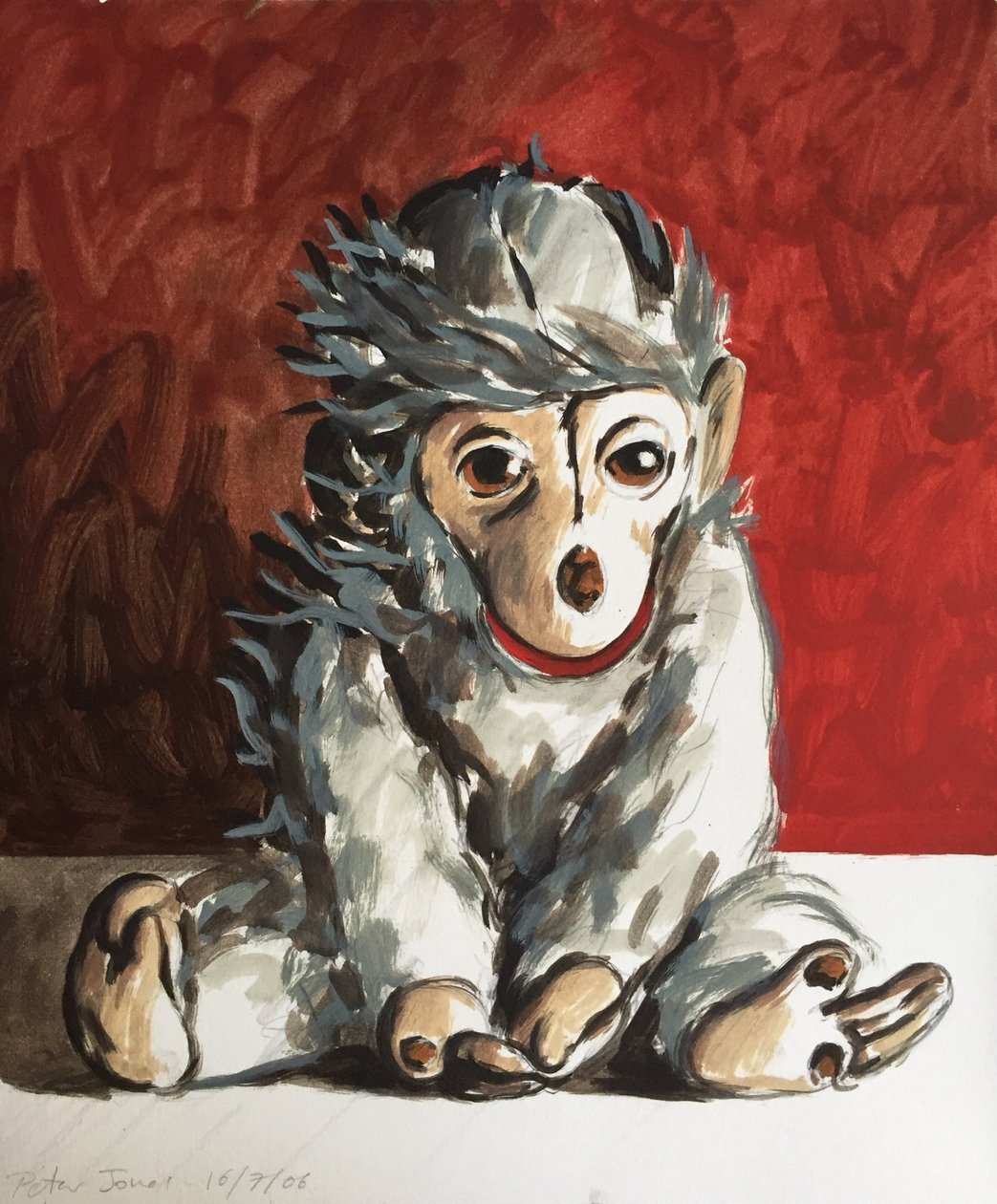 White Monkey on Red, 2006 av Peter Jones