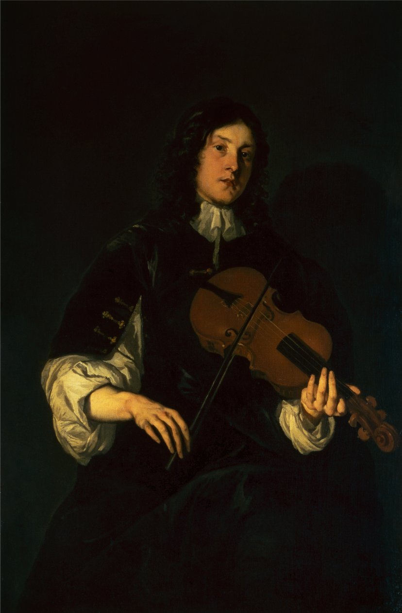 En man som spelar fiol (olja) av Peter Lely