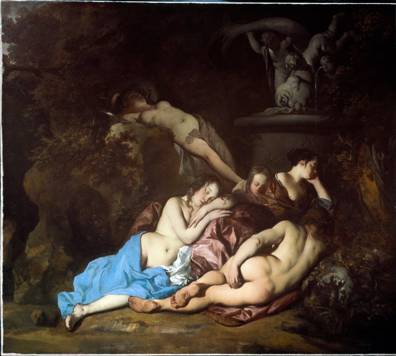 Nymfer vid en fontän av Peter Lely