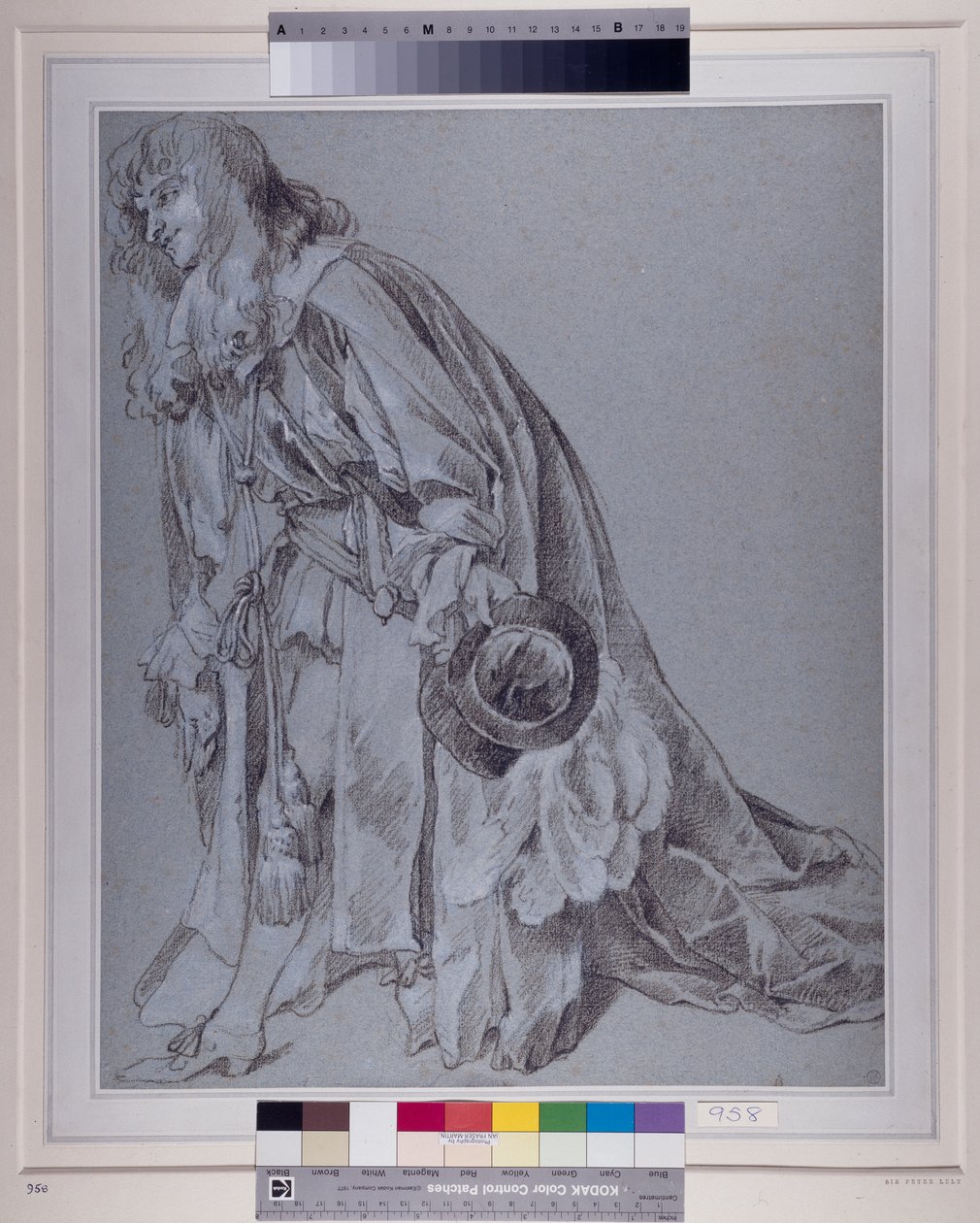Reverent Figure (krita på papper) av Peter Lely