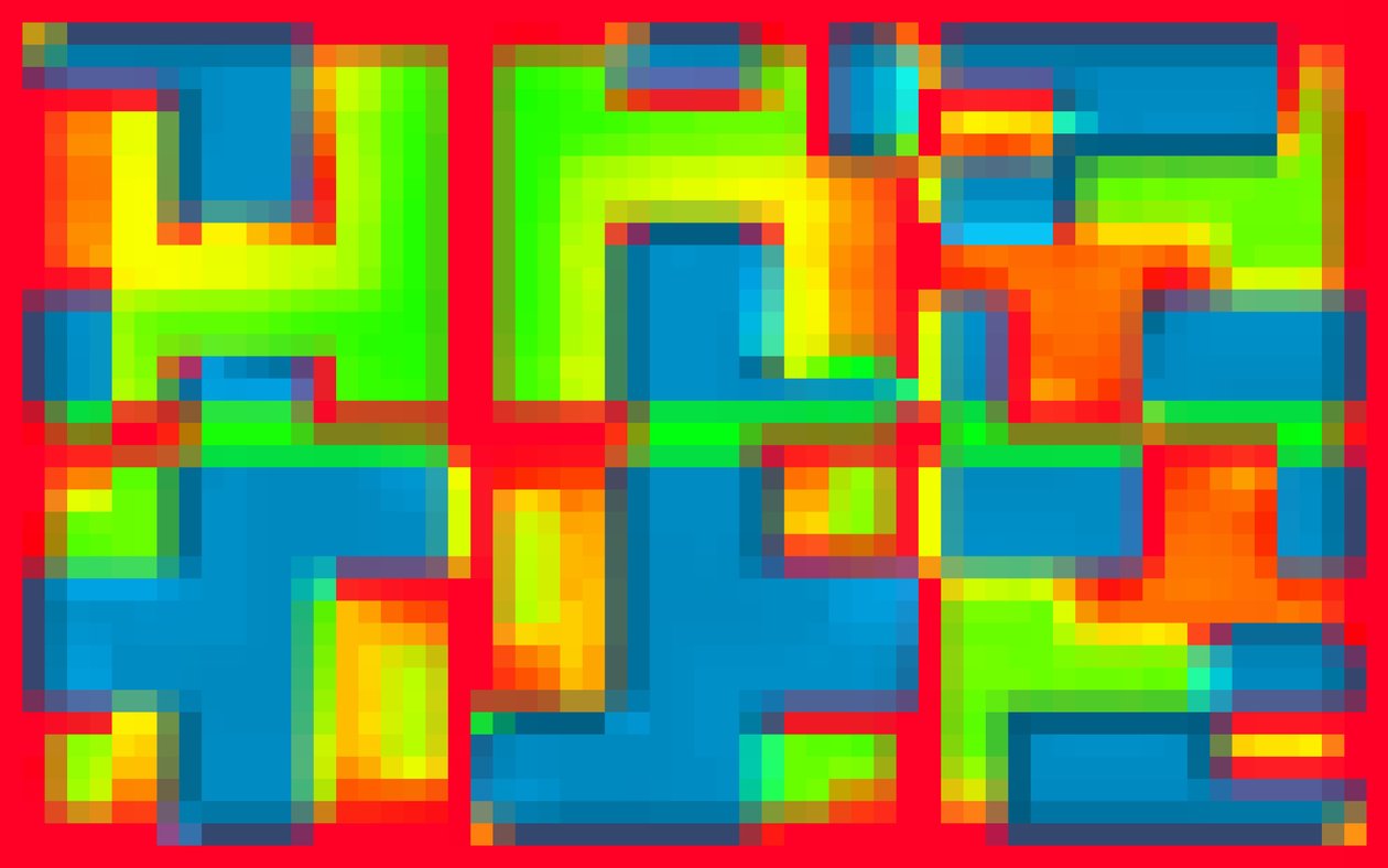 RED BORDELINE, 2014, (digital bild) av Peter McClure