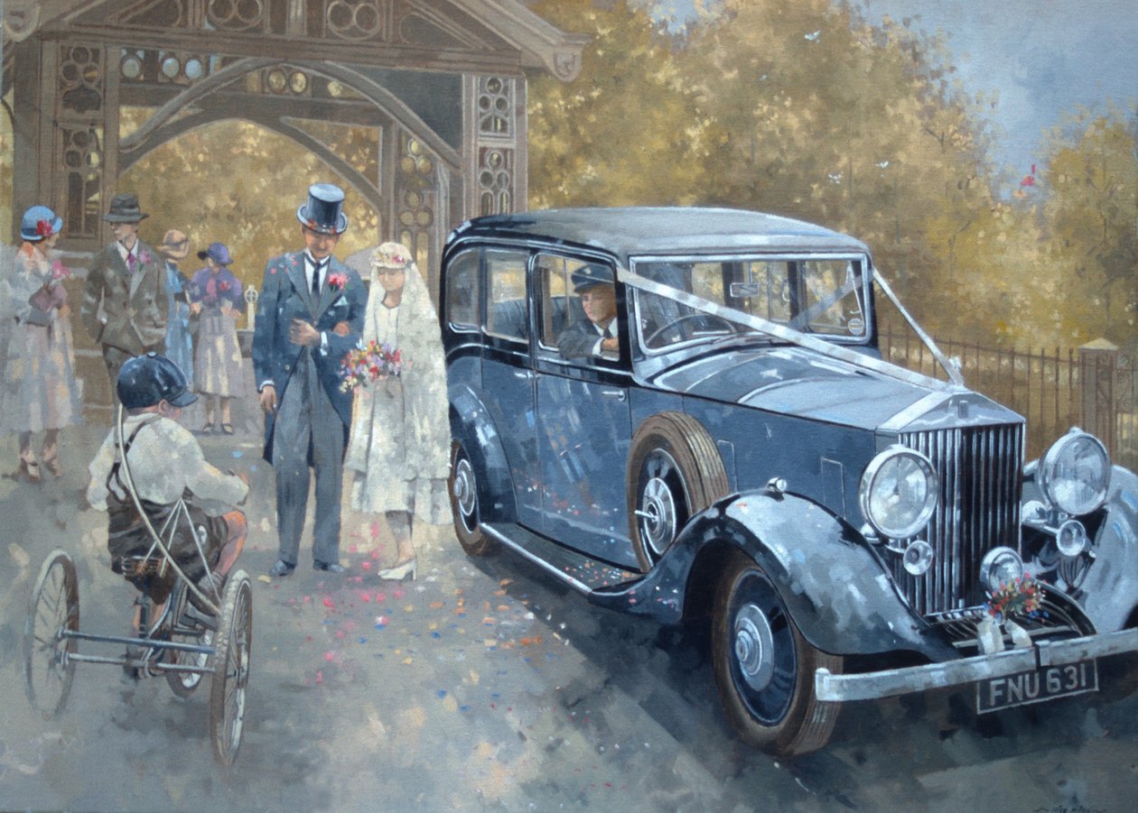 Countrybröllop från 1930-talet (olja på duk) av Peter Miller