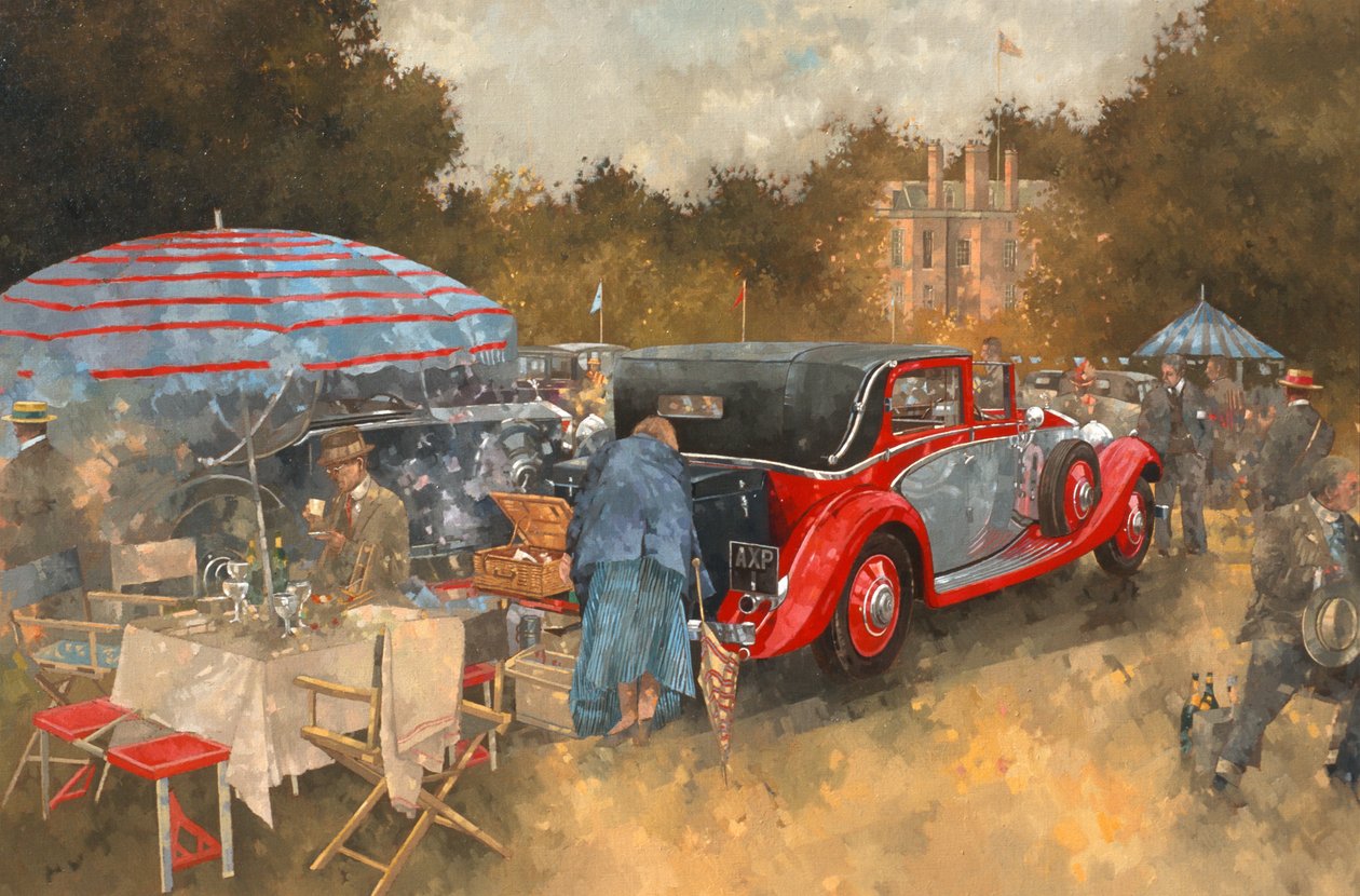 Picknick på Althorp (olja på duk) av Peter Miller