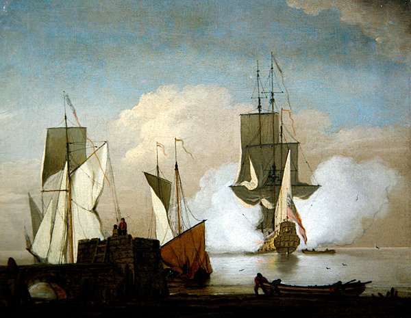 The Evening Gun (olja på duk) av Peter Monamy