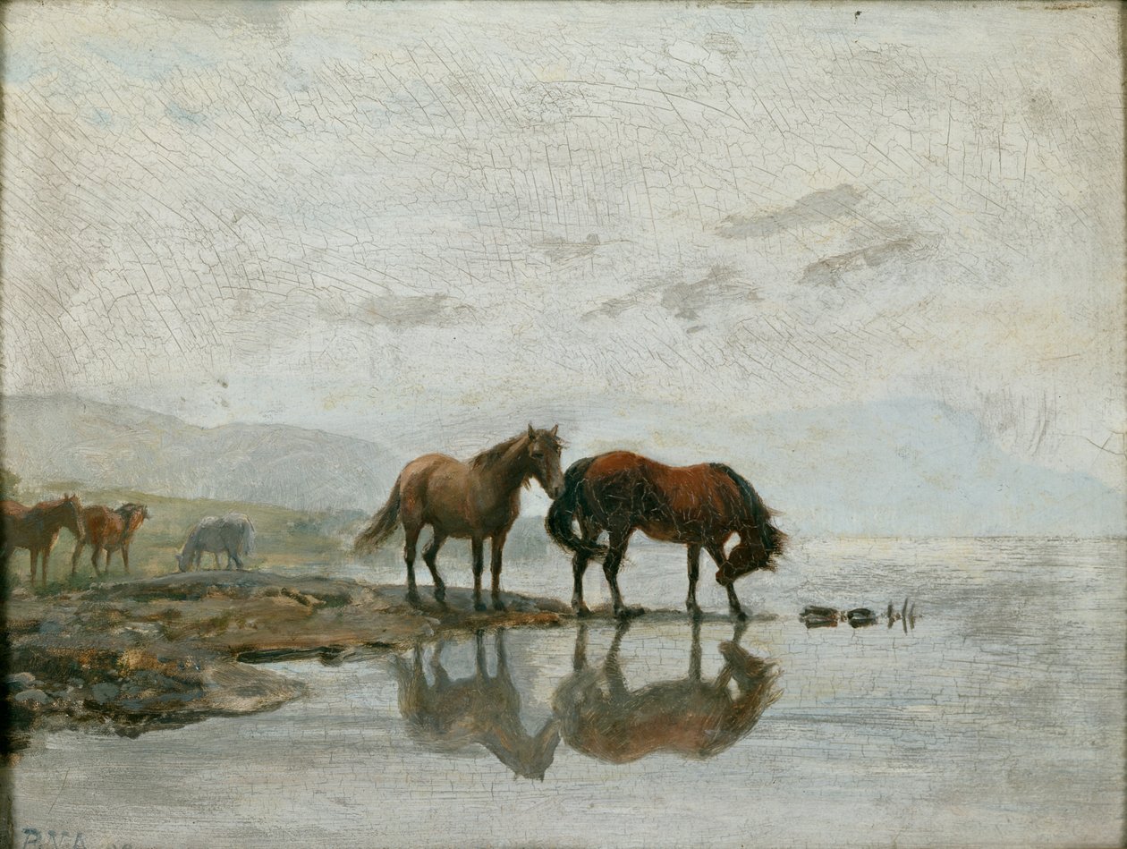 Vattenstation (olja på duk) av Peter Nicolai Arbo