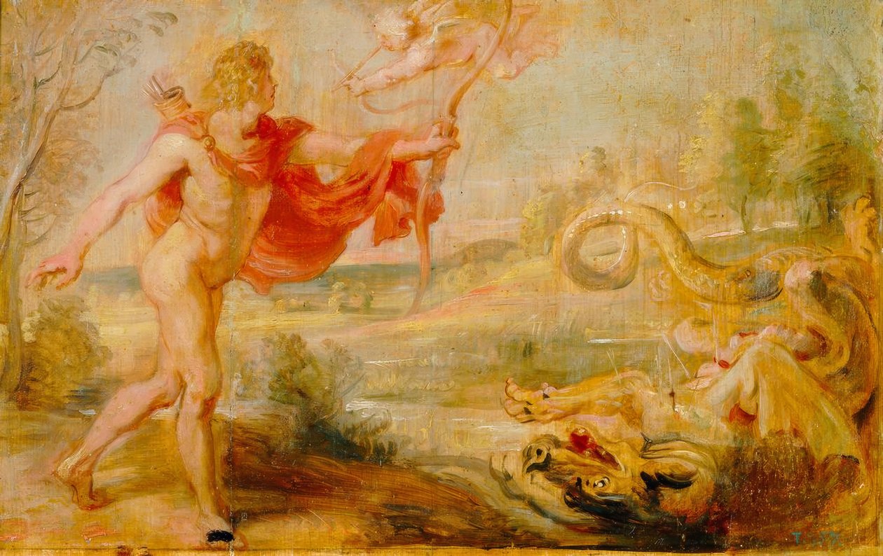 Apollo dödar pytonslangen av Peter Paul Rubens