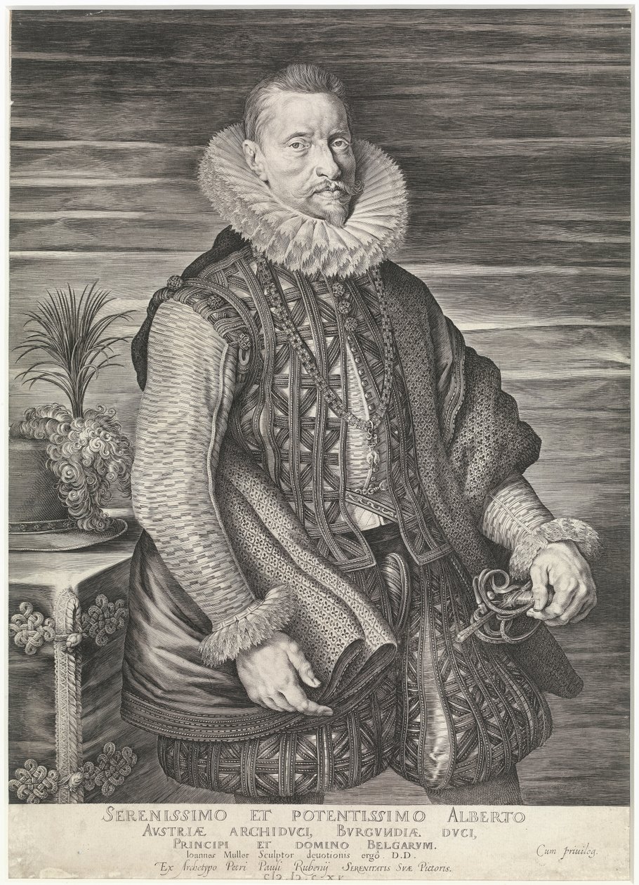 Ärkehertig Albert av Österrike (gravyr) av Peter Paul Rubens