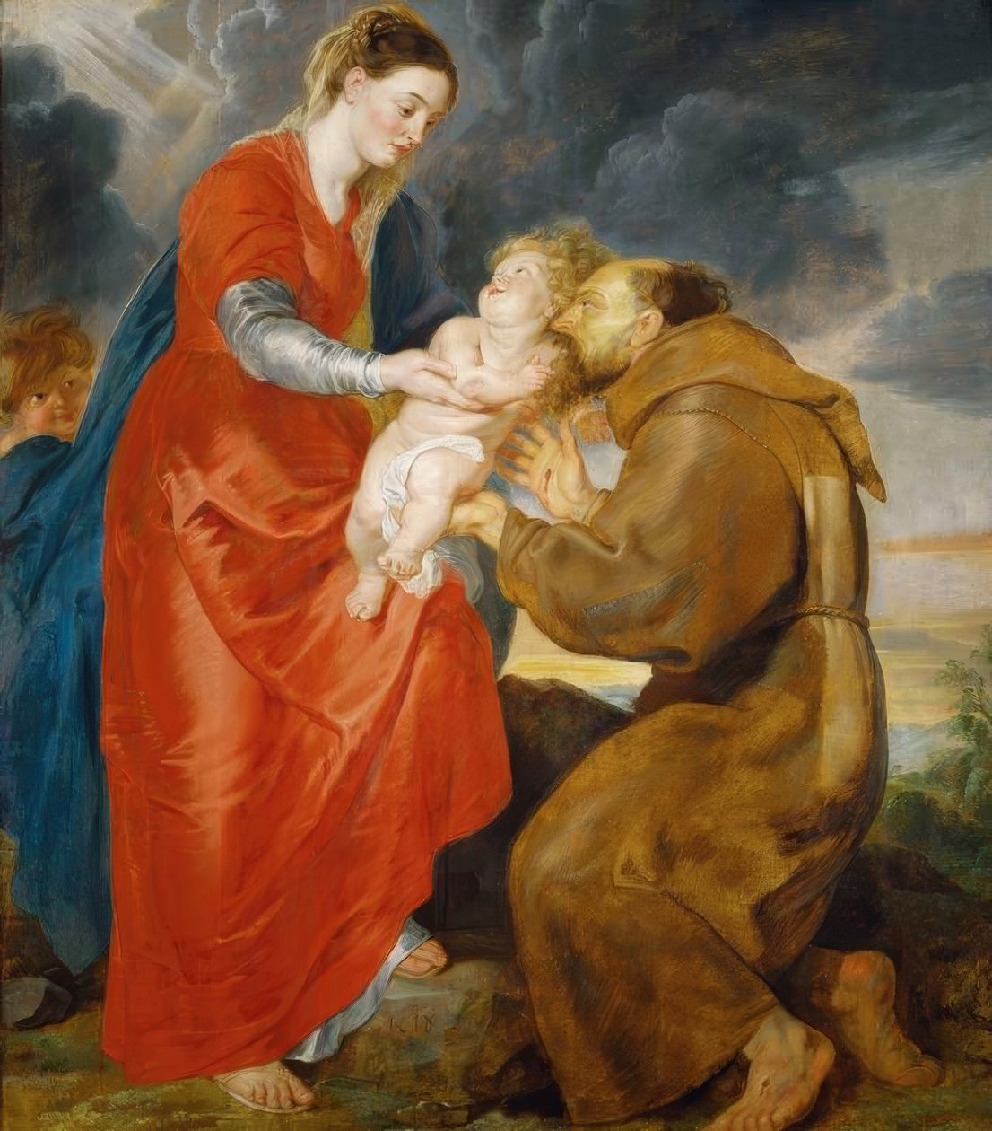 Jungfrun visar sig för den helige Franciskus av Peter Paul Rubens