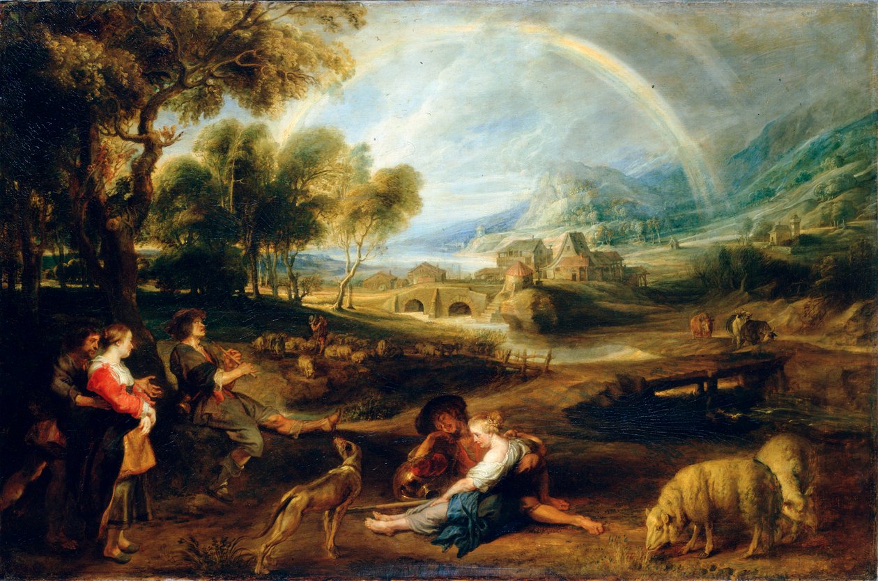 Landskap med en regnbåge, tidigt 1630-tal. av Peter Paul Rubens