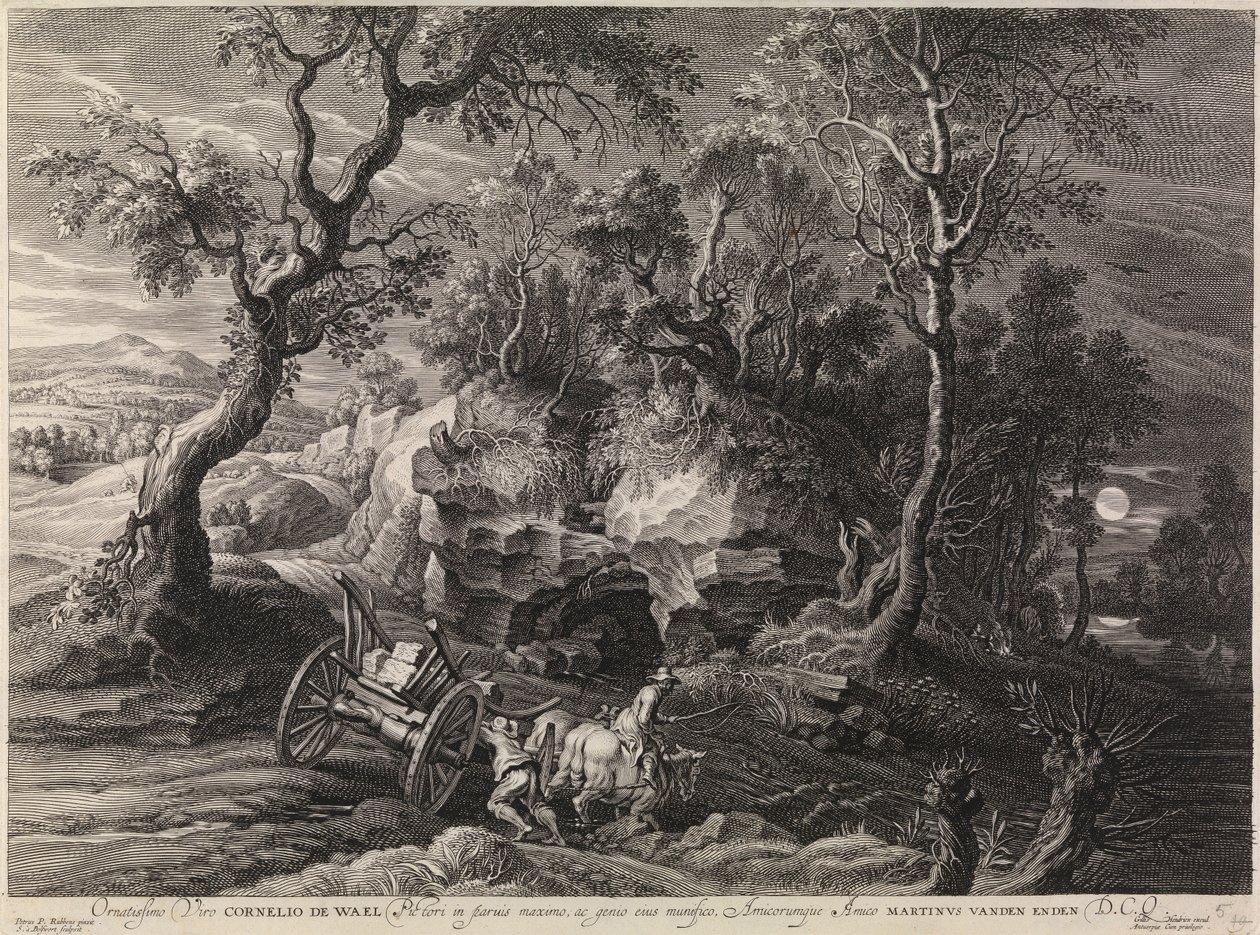 Landskap med en fast vagn (gravyr) av Peter Paul Rubens