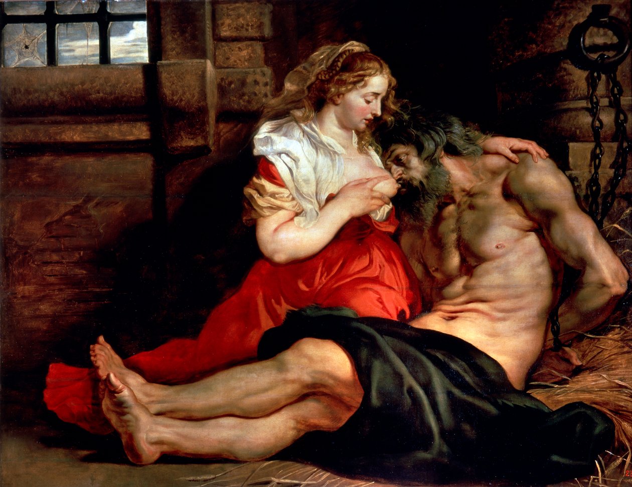 Romersk välgörenhet, c1612. av Peter Paul Rubens