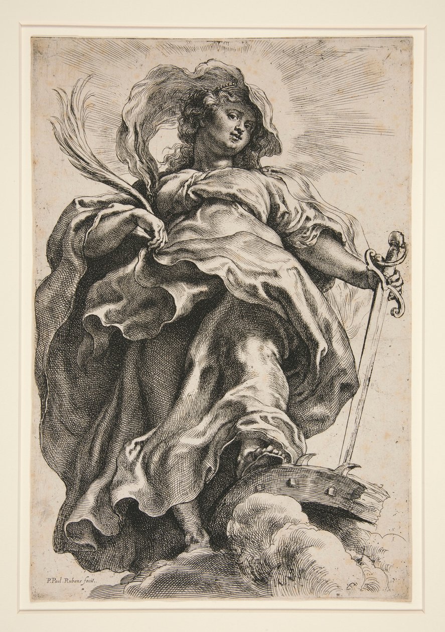 Saint Catherine i molnen av Peter Paul Rubens