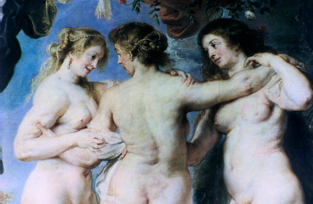 De tre nåderna, detalj, c1636-1638 av Peter Paul Rubens