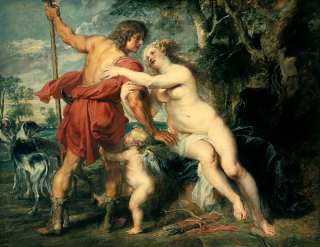 Venus och Adonis, c1630 av Peter Paul Rubens
