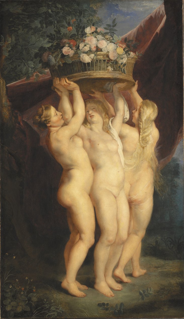 De tre nåderna, 1620-1625 av Peter Paul studio of Rubens