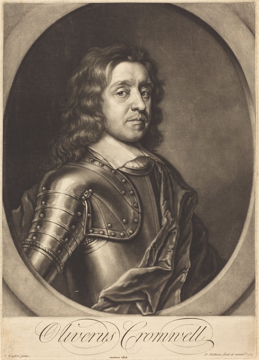 Oliver Cromwell av Peter Pelham after Robert Walker