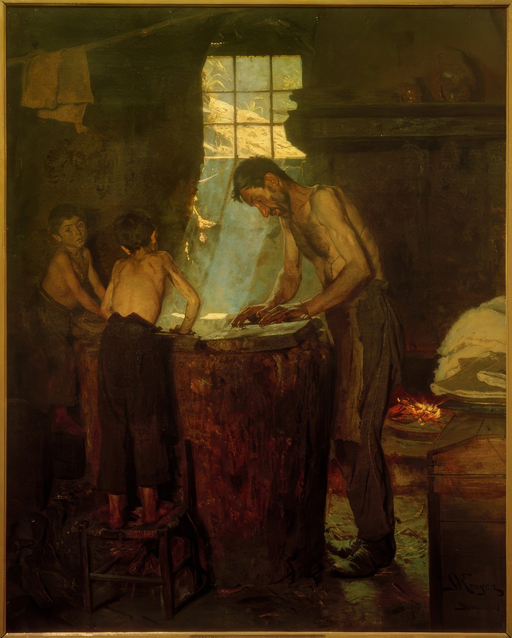 Italiensk byhattmakare. Sora av Peder Severin Krøyer